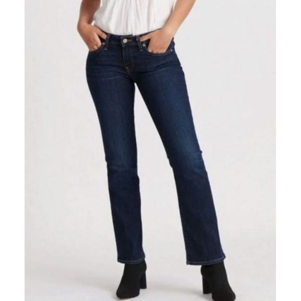 Lucky‎ Brand White Oak Cone Lolita Boot Jeans Size 8/29 Regular Dark Wash Blue